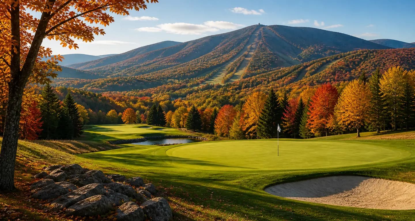 Heavenwood Open — autumn mountain landscape over the course at Killington